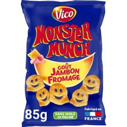 Vico Monster Munch Biscuits apéritifs goût jambon/fromage 85g