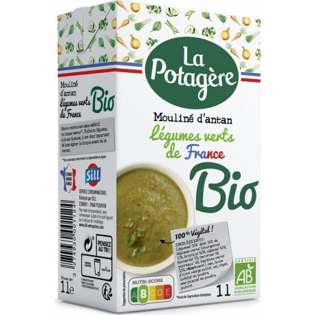 La Potagere Soupe bio d'antan aux légumes verts