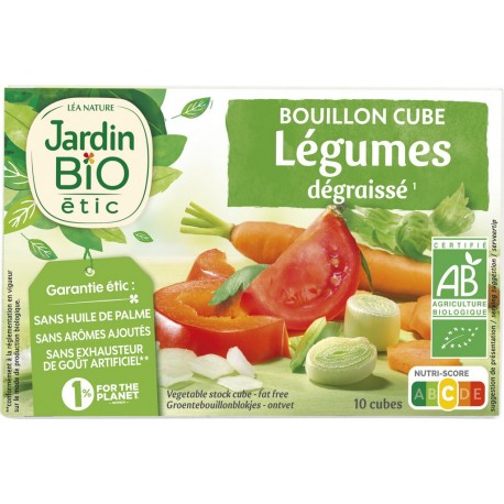 Jardin Bio Bouillon de légumes dégraissé bio x10 9g