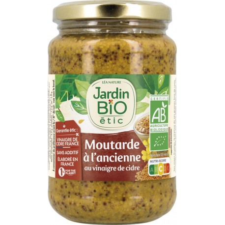 Jardin Bio Moutarde Bio à l'ancienne au vinaigre de cidre 350g