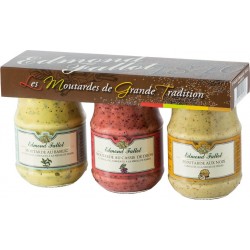 Edmond Fallot Moutardes de Dijon assortiment au basilic, cassis & aux noix