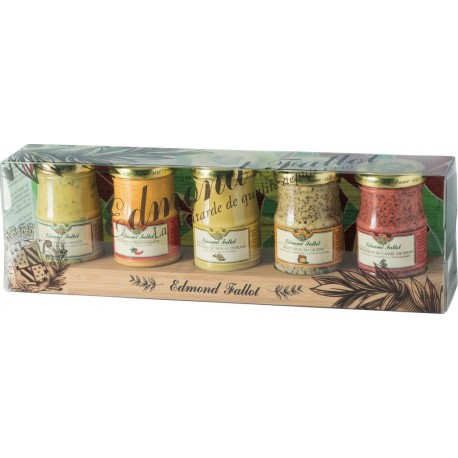 Edmond Fallot Moutarde assortiment de saveurs x5 520g