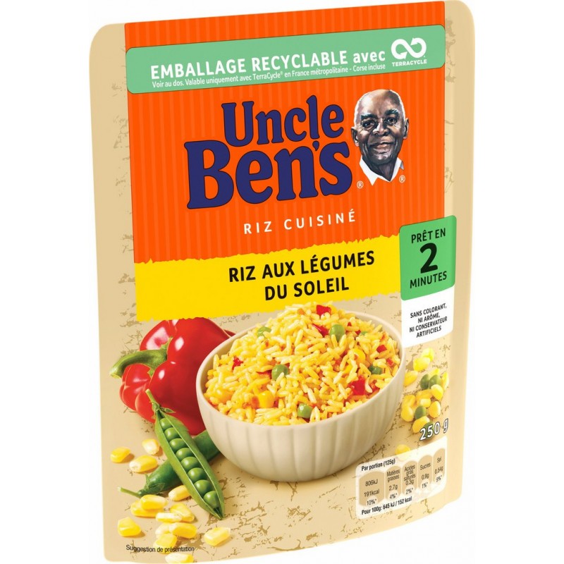 Uncle Ben’s Uncle Ben S Riz micro ondes légumes du soleil 2mn UNCLE BEN'S  250g