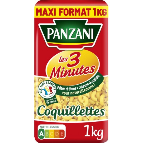 Panzani Pâtes Les 3 Minutes Coquillettes 1Kg