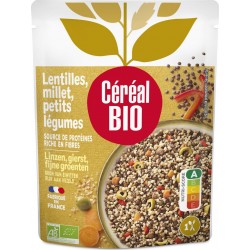 Cereal Plat cuisiné lentilles millet légumes bio