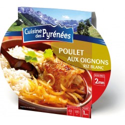 Cuisine Des Pyrenees Plat cuisiné poulet aux oignons riz blanc