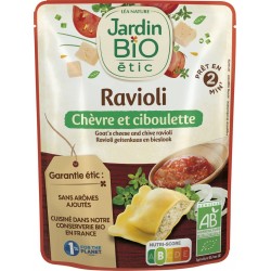 Jardin Bio Plat cuisiné ravioli chèvre ciboulette bio