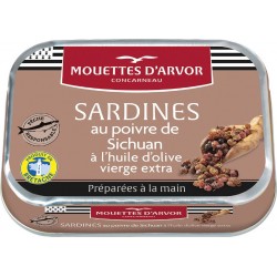 Les Mouettes D Arvor Sardines à l'huile d'olive vierge extra et au poivre de Sichuan LES MOUETTES D'ARVOR