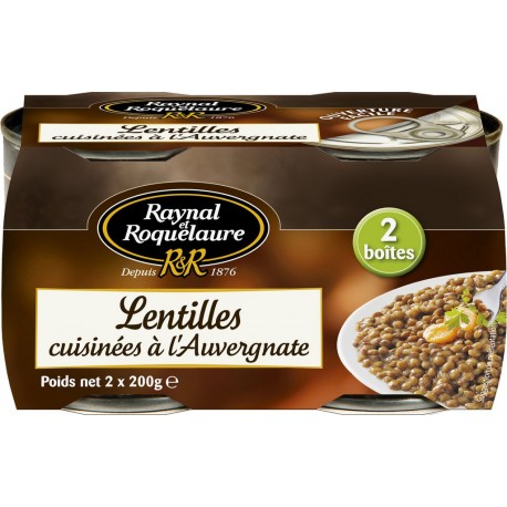 Raynal & Roquelaure Raynal Et Roquelaure Lentilles cuisinées à l'Auvergnate x2 200g