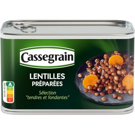 Cassegrain Légumes cuisinés lentilles oignons carottes