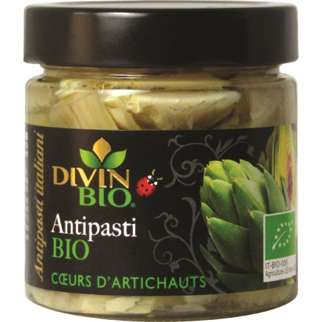 Divin Bio Cœurs d'artichauts antipasti 190g