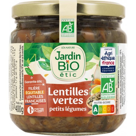 Jardin Bio Logique Plats cuisinés lentilles/petits légumes JARDIN BIO'LOGIQUE