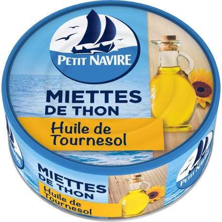 Petit Navire Miettes de thon à l'huile de tournesol 104g