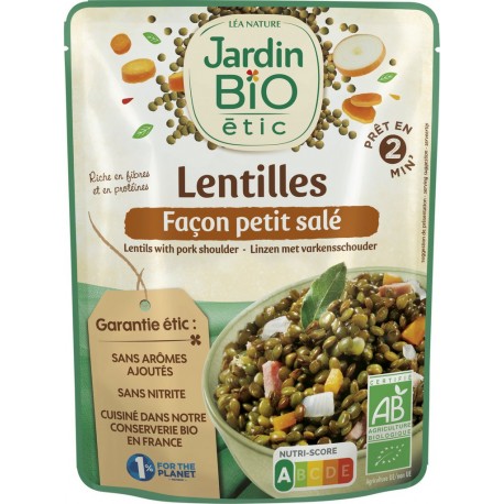 Jardin Bio Logique Plats cuisinés lentilles façon petit salé JARDIN BIO'LOGIQUE