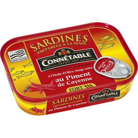 Connetable Sardines piment de Cayenne fort 135g