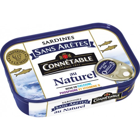 Connetable Sardines sans arêtes au naturel 98g