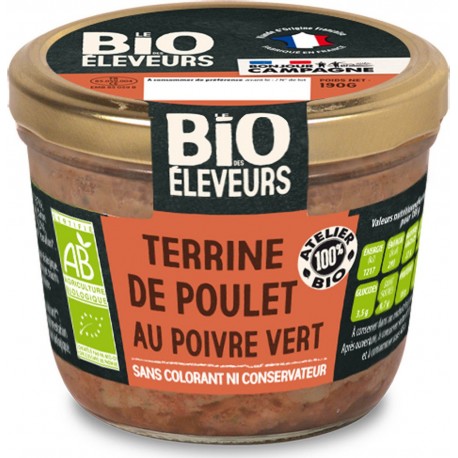 Bonjour Campagne Terrine bio de poulet au poivre vert