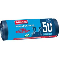 Alfapac Sac Poubelle à Poignées 10x50L (lot de 5)