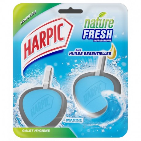 Harpic Bloc Cuvette Galet Hygiène Marine (lot de 4 soit 8 galets)