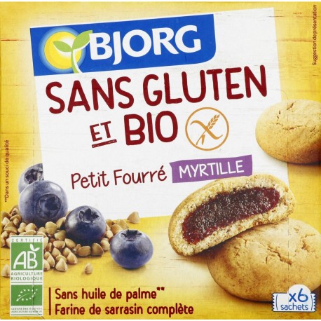 Bjorg Biscuits fourrés myrtille sans gluten bio