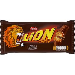 LION Barres chocolatées caramel & céréales x6 42g