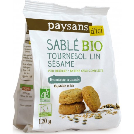 Paysans D Ici Sablé tournesol , lin & sésame Bio PAYSANS D'ICI