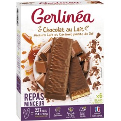 Gerlinéa Repas Minceur Barres Fourrées Chocolat et Noisettes 8 x