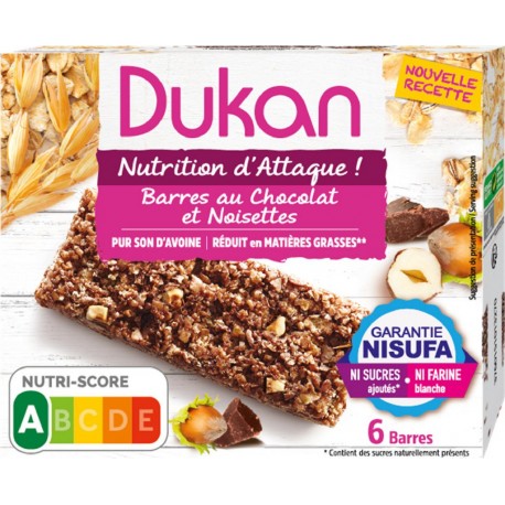 Dukan Barres son d'avoine chocolat noisette sans sucres ajoutés