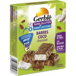 Gerble Barres coco chocolat lait, sans gluten & lactose