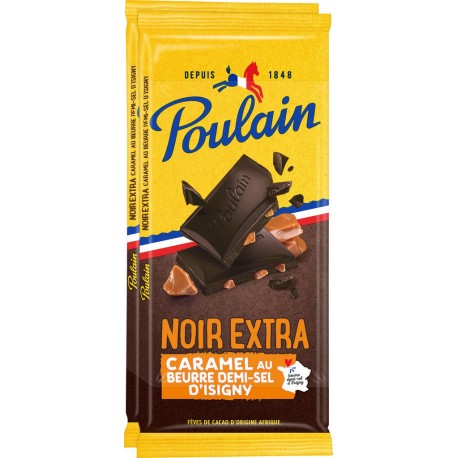 Poulain Tablettes Chocolat NOIR EXTRA CARAMEL 2x95g