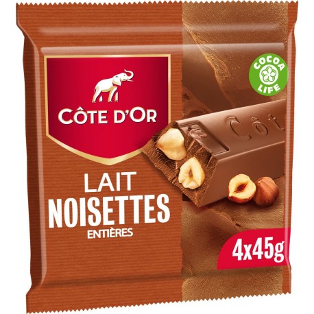 Cote D Or Chocolat au lait noisettes entières COTE D'OR