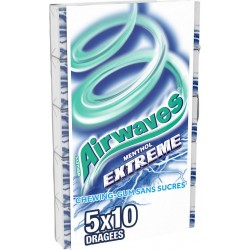 Airwaves Chewing-gum sans sucres Menthol Extreme 5x10 70g