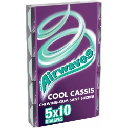 Airwaves Chewing-gum sans sucres Cool Cassis 5x10 70g