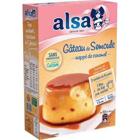 ALSA Préparation gâteau Semoule nappé de caramel