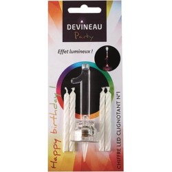 Devineau Bougie chiffre n.1 avec led