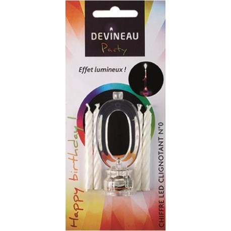 Devineau Bougie chiffre n.0 avec led