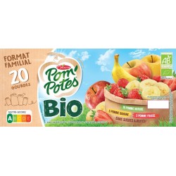 Pom Potes Compote pomme fraise banane sans sucre ajouté Bio POM'POTES