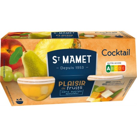 St Mamet Dessert cocktail de fruits sans sucre ajoutés Dessert 4x113g