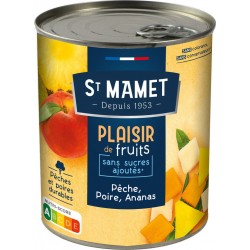 St Mamet Fruits au sirop Pèche Poire Ananas 825g