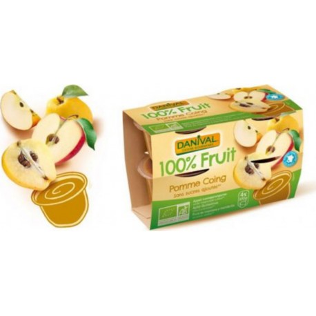 Danival Dessert De Fruits Pomme Coing 100% 4x100g - Danival