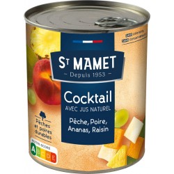 St Mamet Fruits au sirop Cocktail Pêche Poire Ananas Raisin 500g