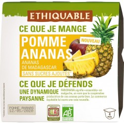 Ethiquable Purée de fruits pomme & ananas Bio