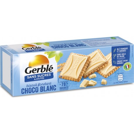 Gerble Biscuits chocolat blanc s/sucres ajoutés