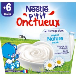 Nestle P Tit Onctueux Desserts bébé 6+ mois nature sucré NESTLE P'TIT ONCTUEUX