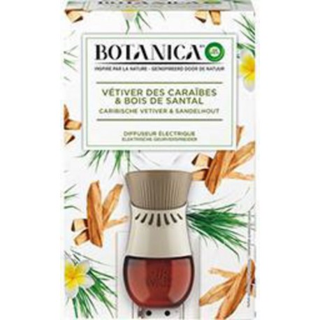 Air Wick Botanica - Diffuseur électrique vétiver des Caraïbes bois de Santal le diffuseur