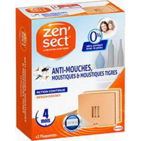 Zen'sect Plaquette anti-mouches et moustiques u0026 moustiques tigres x2 plaquettes