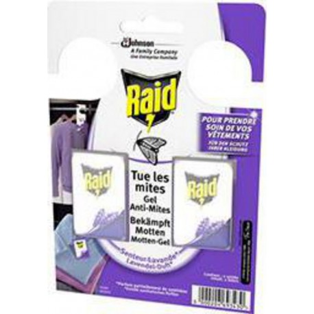 Raid Gel anti-mites senteur lavande les 2 sticks de 3g