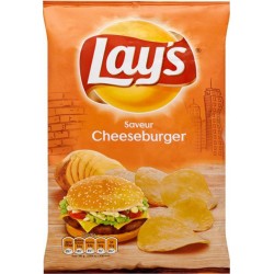 Lay's Chips Saveur Cheeseburger 120g (lot de 10)