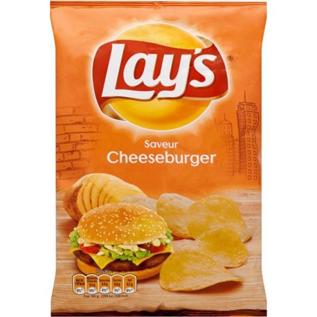 Lay's Chips Saveur Cheeseburger 120g (lot de 10)
