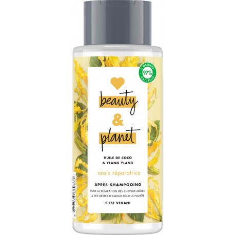 Love Beauty Planet Après-shampooing pour réparation des cheveux abîmés à l'huile de coco et ylang ylang LOVE BEAUTY & PLANET